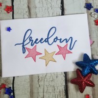 4th of July Freedom Machine Embroidery Design  - Sketch Stitch